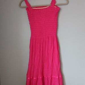 Bright Pink Fushia Shirring Yough Dress